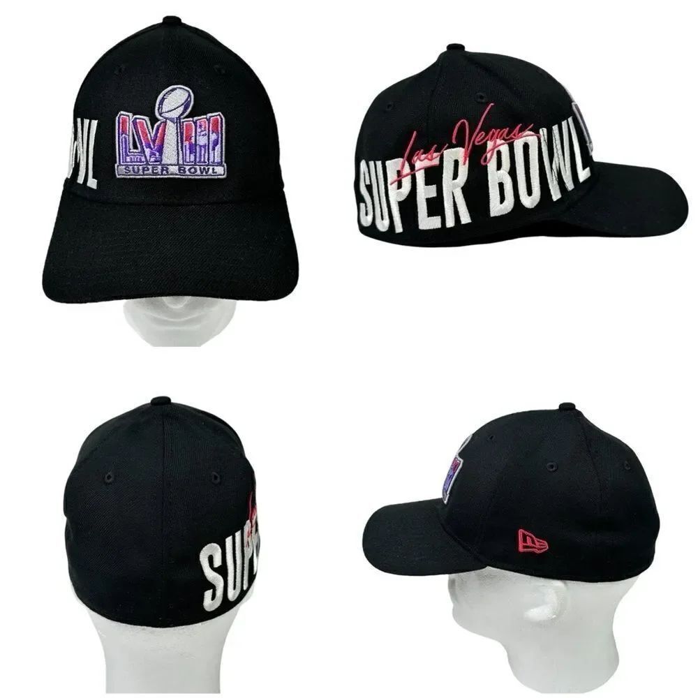 Super Bowl LVIII Las Vegas New Era Hat Spell Out Small Medium Flex Fit
